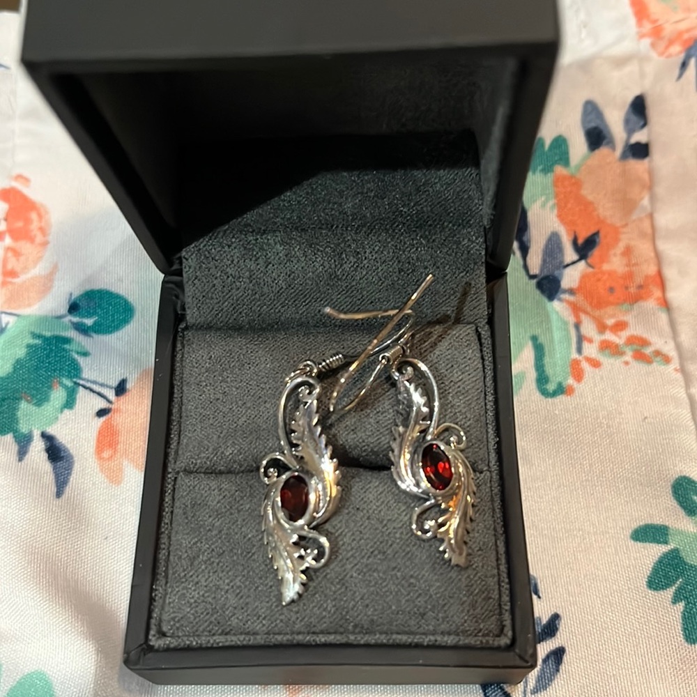 Mozambique Garnet 925 silver earrings